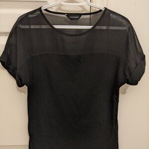 Club Monaco semi-sheer chiffon short-sleeve t-shirt